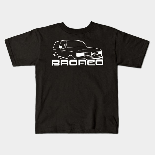 1987-1991 Ford Bronco White w/logo Kids T-Shirt by The OBS Apparel